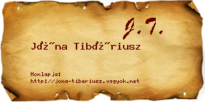 Jóna Tibériusz névjegykártya
